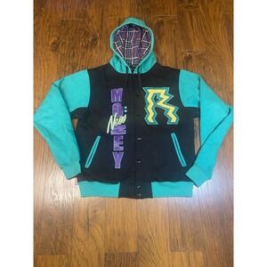 Rock Smith Multicolor Embroidered Bomber Outerwear Jacket Retro Varsity Y2K